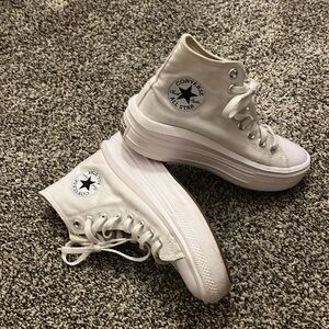 White Converse Platform High-Tops